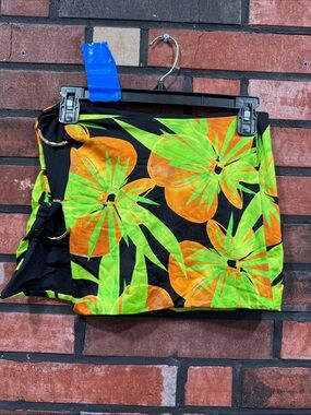 Louisa Ballou Tropical Floral Mini Skirt over up